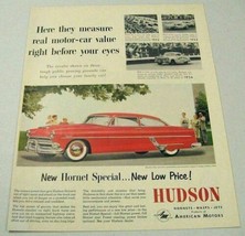 1954 Print Ad Hudson Hornet Red 2-Door Cars in Stock Car Race - £11.66 GBP
