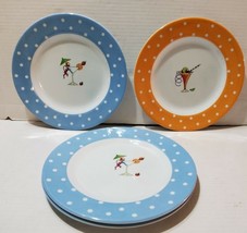 Melamine Plates 9&quot; Round Cocktails Set of 4 Salad Dessert Happy Hour Pol... - $14.09