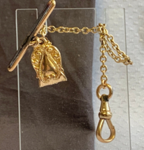 Gold Plated Pocket Watch Fob Timepiece Accessory Lobster Clasp 5.5&quot; Cabl... - $49.95