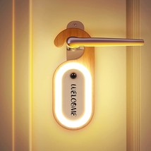 Portable Motion Sensor Light,Doorknob Message Board Night Light,Wooden Wireless  - £30.84 GBP