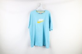 Vintage Nike Mens Large Faded Spell Out Travis Scott Big Swoosh T-Shirt Blue - £39.65 GBP