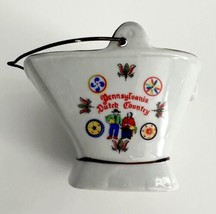 Vintage Pennsylvania Dutch Country Ceramic Mini Pail Bucket Made In Japan 1960s - £16.43 GBP