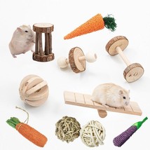 Natural Wood Pet Toy Set: Interactive Playtime Fun for Hamsters, Rabbits, Guinea - £18.15 GBP+