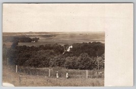 Sioux Rapids IA RPPC  View South West from Tower Two Girls in Field Postcard A26 - £15.14 GBP