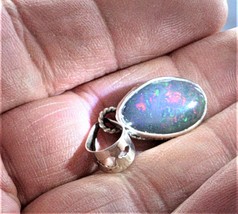 Opal Pendant. Approx. 25mm long. Natural Earth Mined Opal, Dark Based. - £87.92 GBP
