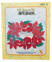 3 Acrylic Art Stamps Large Poinsettia Frame New Stamp on the Block 2000 NIP - £1.86 GBP