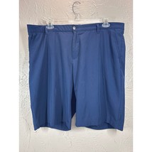 Adidas Golf Shorts Men&#39;s Blue Solid Moisture Wicking Flat Front Pockets ... - $22.95