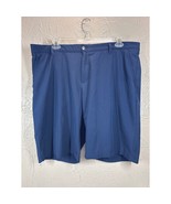 Adidas Golf Shorts Men&#39;s Blue Solid Moisture Wicking Flat Front Pockets ... - $428.22 MXN