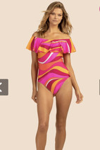 Trina Turk Vivid Vista Off the Shoulder One Piece Swimsuit Sz 8 - £70.99 GBP