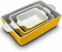 3Pcs. Nonstick Ceramic Bakeware Set, Assorted, Yellow - £67.93 GBP