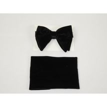 Men's Tuxedo Formal Velvet Butterfly Large Bow Tie/Hankie By J.Valintin JVBT-12 image 2