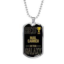 Express Your Love Gifts Best Mail-Carrier in The Galaxy Necklace Stainle... - £42.68 GBP