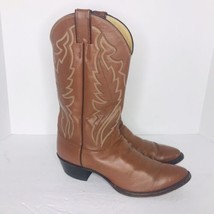 Vintage Justin Western Cowboy Boots Mens 10.5 D Brown Leather Made In USA 6788 - £55.22 GBP