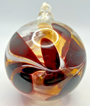 Vintage Art Glass Ornate Red White Ornament U257/1Ornate - $39.99