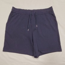 Size L Armani Exchange AX Navy Fleece Drawstring 7&quot; Bermuda Sweat Shorts... - $38.61