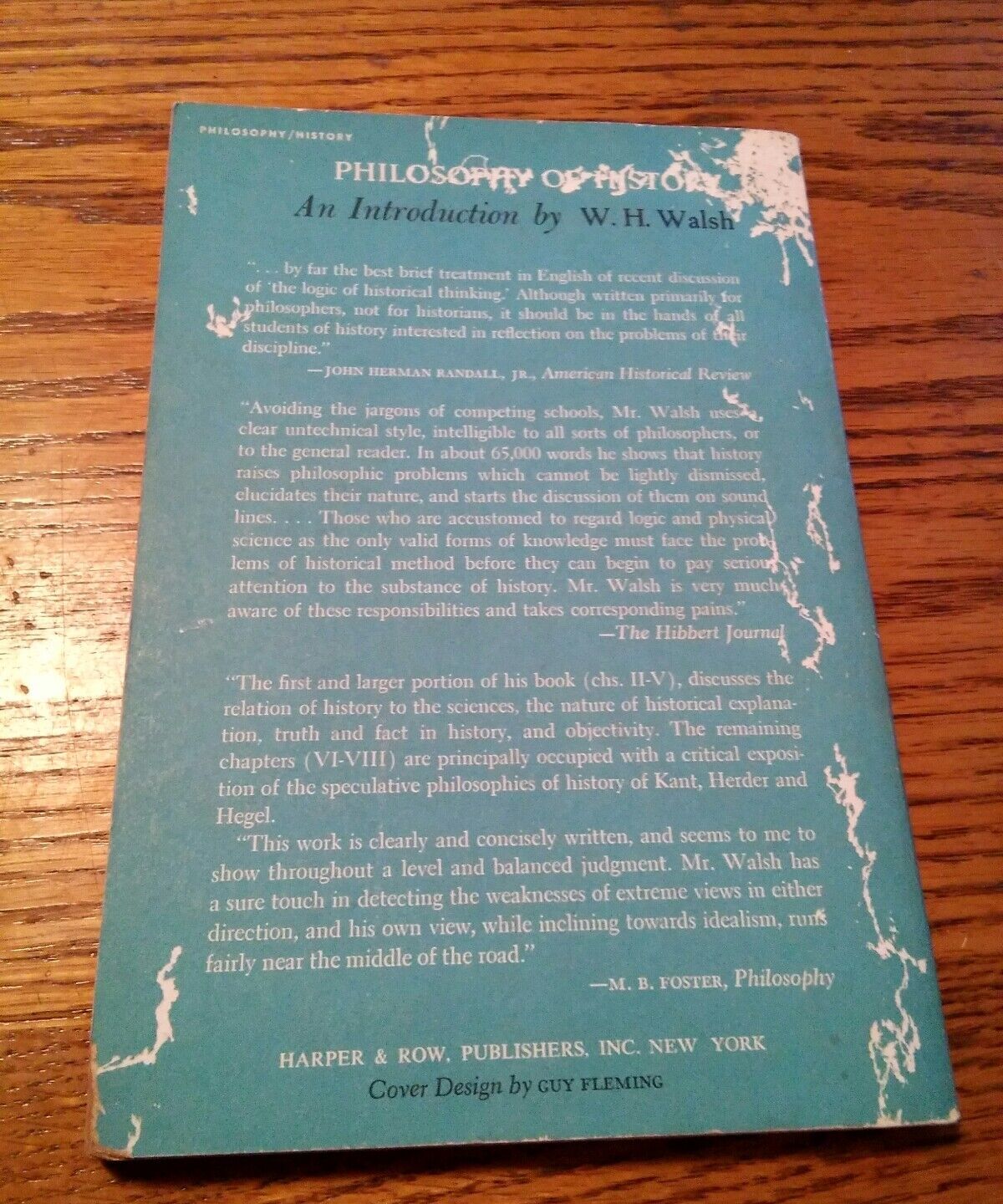 020 Philosophy of History W. H. Walsh Paperback Book Harper Tourch 1966 Item image 2