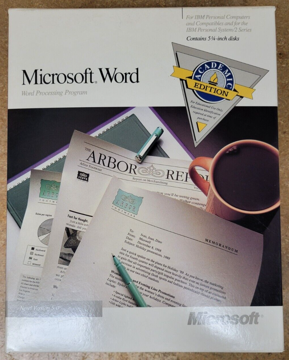 Microsoft Word 5.0 for Windows University Copy w/ 5.25 Disks 034-399V500 - $51.43