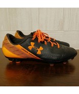 Under Armour Size 7 UA SF Flash FG Black/Afterburn Cleat Shoes 1256746 002 - £22.48 GBP