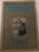 Home-Making Booklets, Master Recipes: written by Claudia M. Fitzgerald, C. 1925  - £19.67 GBP