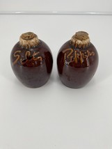 Hull Pottery Brown Drip Glaze Salt &amp; Pepper Shakers Oven Proof USA Vintage - £7.43 GBP