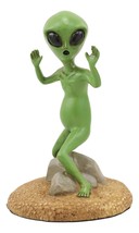 Ebros Gotcha! Green ET Roswell UFO Alien with Hands Up 4.5&quot; Tall Small Figurine - £19.17 GBP