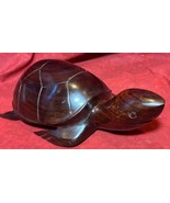 Hand Carved Wood Sea Turtle Ocean Beach House Decor Carving Art Sculptur... - $73.08 CAD