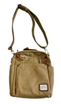 Travelon Anti Theft Traveling Bag Crossboy Canvas Tan Khaki RFID Multi P... - £64.59 GBP