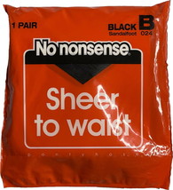Vintage, No nonsense, Sheer to Waist Pantyhose, Size B Black - £3.91 GBP