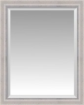Custom Luxury Beveled Wall Mirror with Rustic White Rope Lip Wood Frame - £294.96 GBP+