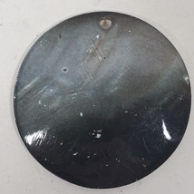 Vintage Round Shell Pendant 2.5 Inch Long For Crafting Black Gray - $418.86 MXN