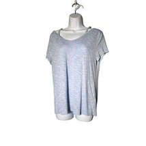 WEST KEI Juniors Size XL Light Blue Space Day Top Cut Out Shoulders Shor... - £9.29 GBP