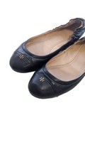 TORY BURCH York Ballet Flat Mestico Saffiano Leather Black 8.5M - £48.22 GBP