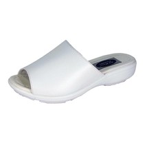  PEERAGE Lois Wide Width Classic Durable Comfort Leather Open Toe Slides  - £31.93 GBP