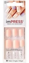 Kiss Impress Press On Nails 1 Step Manicure Symphony Pale Nude - £10.26 GBP