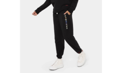 Peace Love World French Terry Love Notes Joggers- Black, Petite Small #A469924 - £19.98 GBP