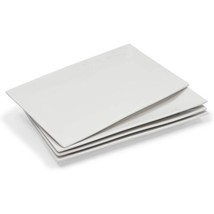 Porcelain Serving Platters White Rectangular Trays (14 X 8 In 4 Pack) - £58.43 GBP