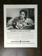 Vintage 1941 General Electric Girl Tastes of Coal Oil Full Page Original Ad - £5.24 GBP