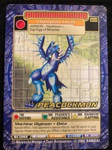 2002 Bandai Digimon PEACOCKMON BO-254 Champion level Card - $6.93