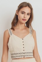 Women&#39;s Natural Knit Laced Shoulder Strap Top (S) - £22.30 GBP