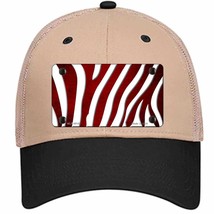 Red White Zebra Oil Rubbed Novelty Khaki Mesh License Plate Hat - £23.31 GBP