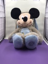 Disney Mickey Mouse Plush Easter Bunny 18&quot; 2019 Soft Grey Blue Rabbit - £6.97 GBP