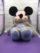 Disney Mickey Mouse Plush Easter Bunny 18" 2019 Soft Grey Blue Rabbit - $8.86