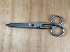 Vintage Hotdrop Scissors Forged Steel Made in Italy Chrome Crafts Sewing... - $9.50