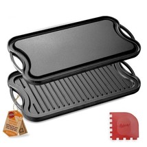 NutriChef Kitchen Plate Reversible Cast Iron Griddle, Classic Flat Grill... - $663.42 MXN