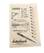 Esterbrook Fountain Pen Ad Advertisement 1950s 1953 Art Black &amp; White Ar... - €16,59 EUR