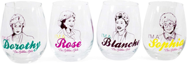 the Golden Girls Stemless Wine Glass Collectible Set of 4 | - $89.09