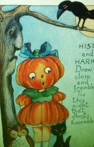 Halloween Postcard Whitney Big Head Goblin Girl Anthropomorphic Fantasy - £67.65 GBP