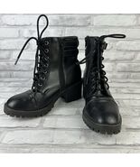 Madden NYC Hazie Boots Women's Sz 6.5M Black Combat Lace-up Zip Grunge P... - $23.09