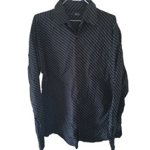 Point X Men&#39;s Black Pinstripe Long Sleeve Dress Shirt - £11.55 GBP