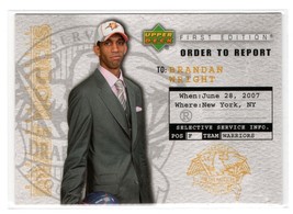 2007-08 Upper Deck First Edition Draft Notices Brandan Wright #DN8 Rookie RC UNC - $1.75